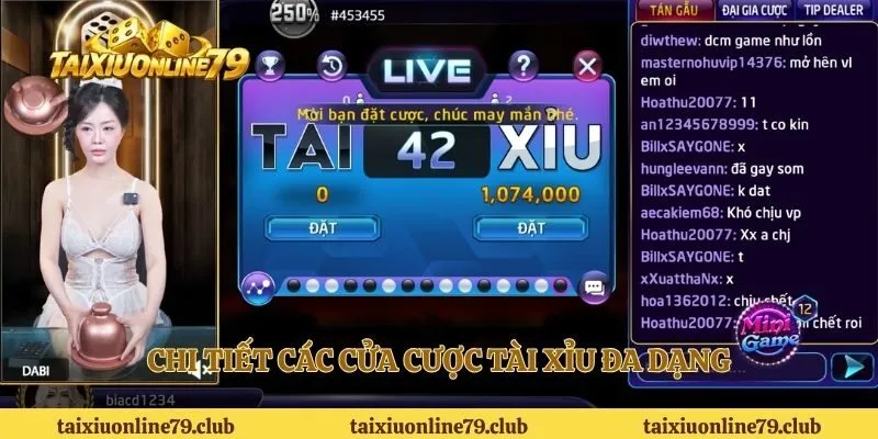 Chi tiết các cửa cược tài xỉu đa dạng