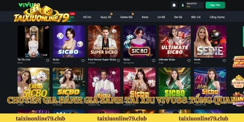 Chuyên gia đánh giá sảnh tài xỉu Vivu88 tổng quan