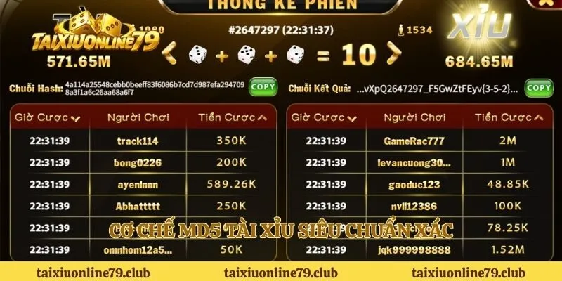 Cơ chế MD5 tài xỉu siêu chuẩn xác