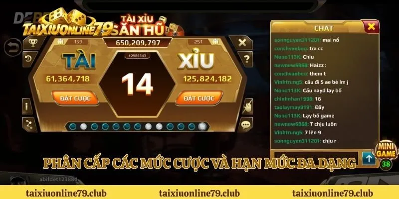 Phân cấp các mức cược và hạn mức đa dạng